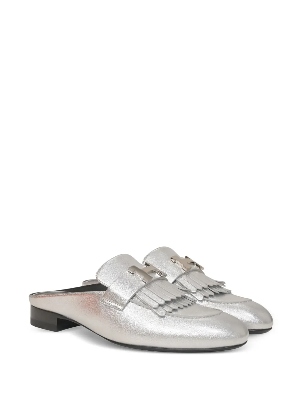 Hermès Pre-Owned 30 mm Rivoli muiltjes met franje - Zilver