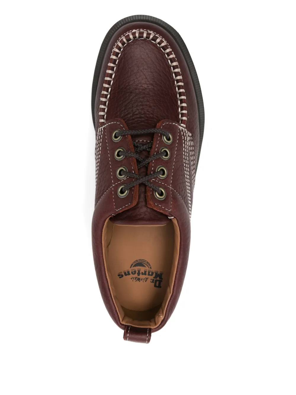 Dr. Martens Lowell leren loafers met contrasterende stiksels Rood