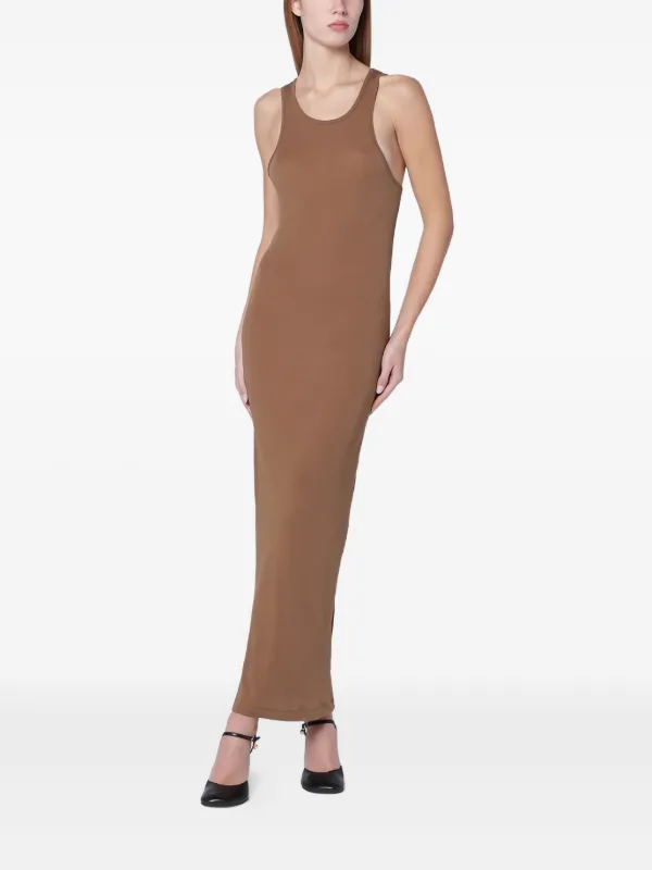 entire studios brown dress Entire Studios Brown V-Neck Knitted Dress  MODECRAZE