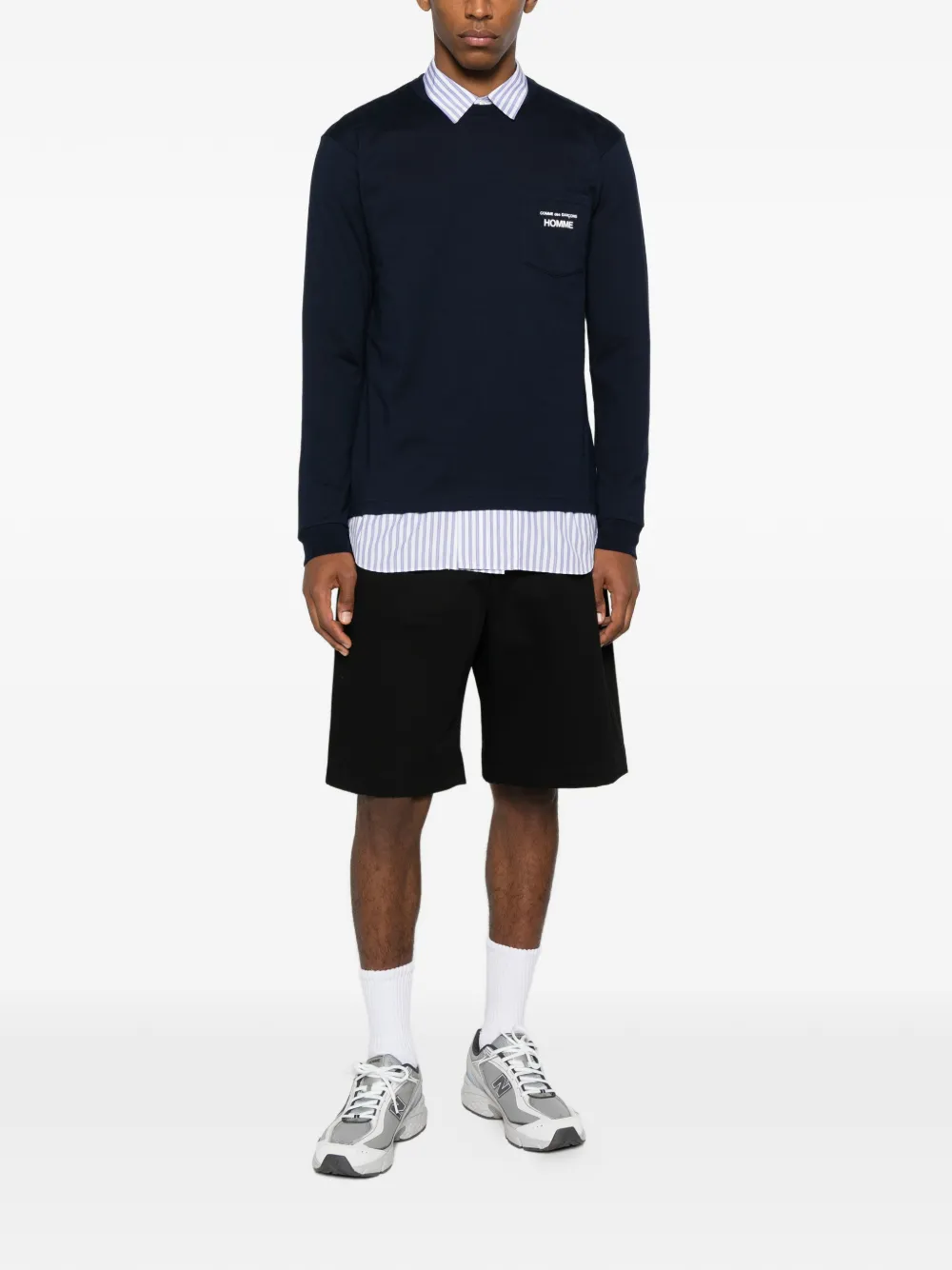 Comme des Garçons Homme pocket long-sleeved top - Blauw