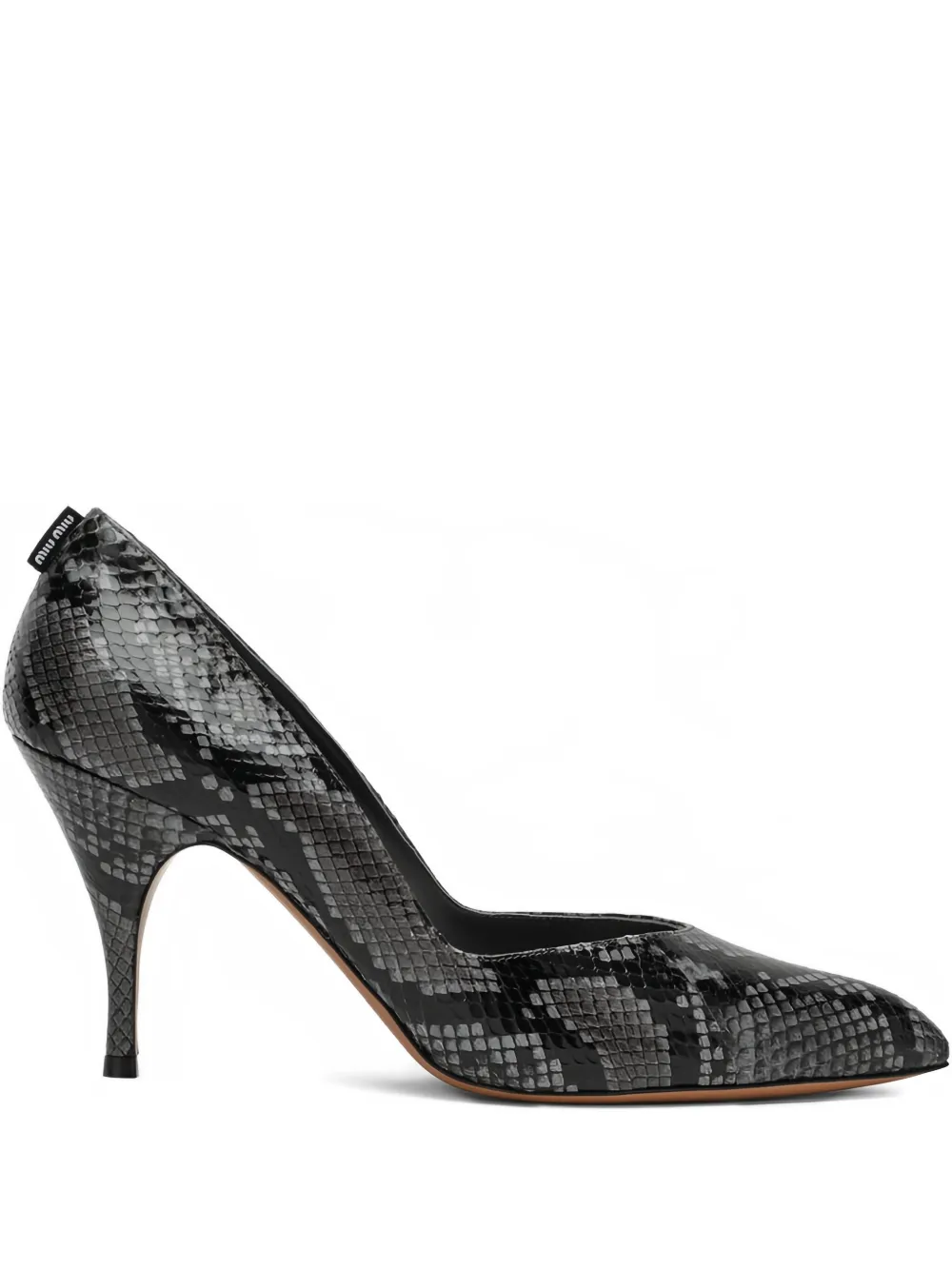 Miu 85 mm stiletto pumps van slangen-effect Grijs