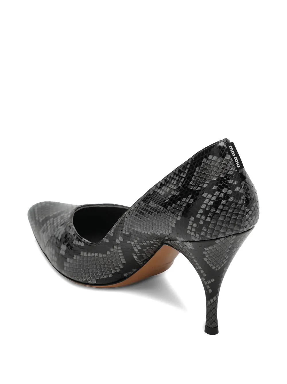Miu 85 mm stiletto pumps van slangen-effect Grijs