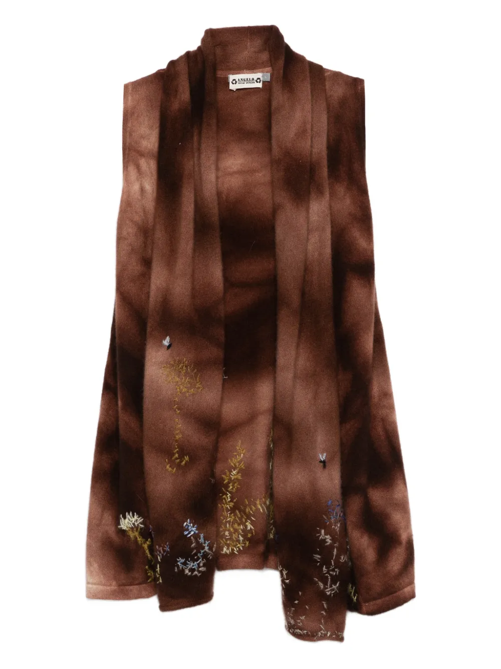 A.N.G.E.L.O. Vintage Upcycling Bestickter Mantel - Braun