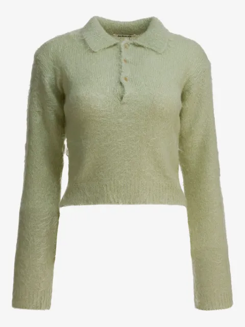 Auralee pull à col polo en maille texturée