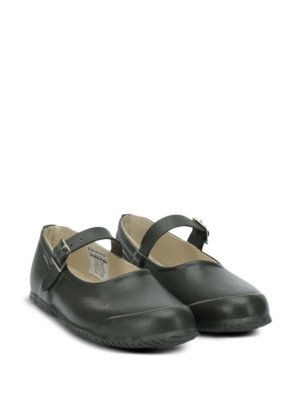 Superga Buckled-strap Ballet Flats In Green
