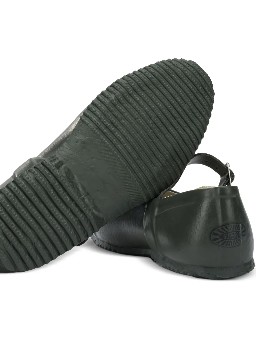 Superga Buckled-strap Ballet Flats In Green
