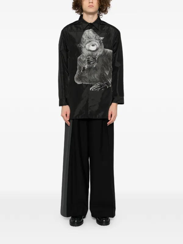 Yohji Yamamoto Printed Shirt Jacket | Black | FARFETCH