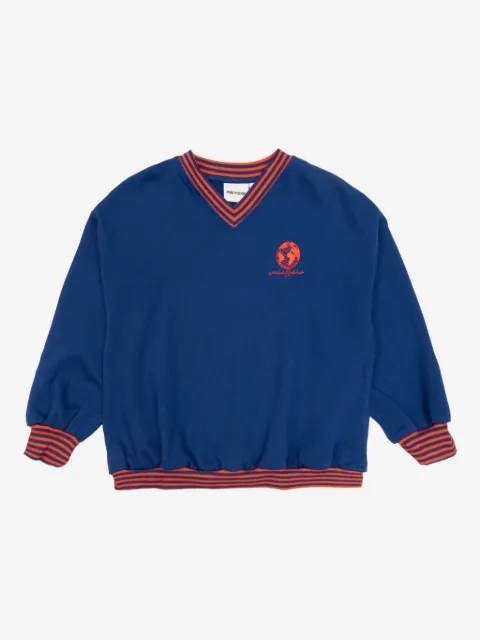 Mini Rodini sudadera con ribete de rayas