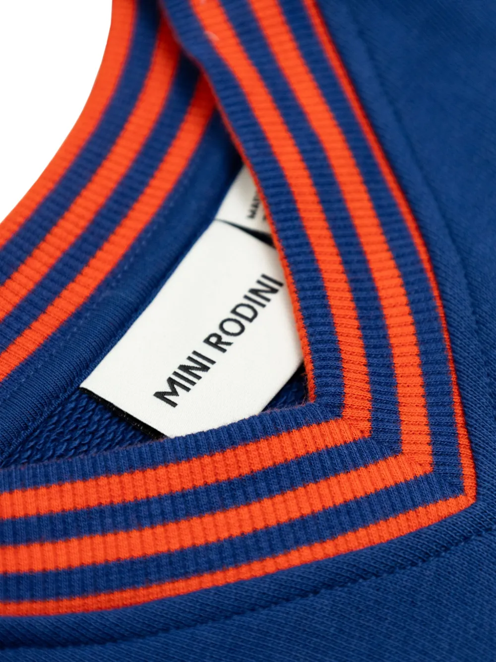 Mini Rodini Sweater met gestreepte afwerking Blauw