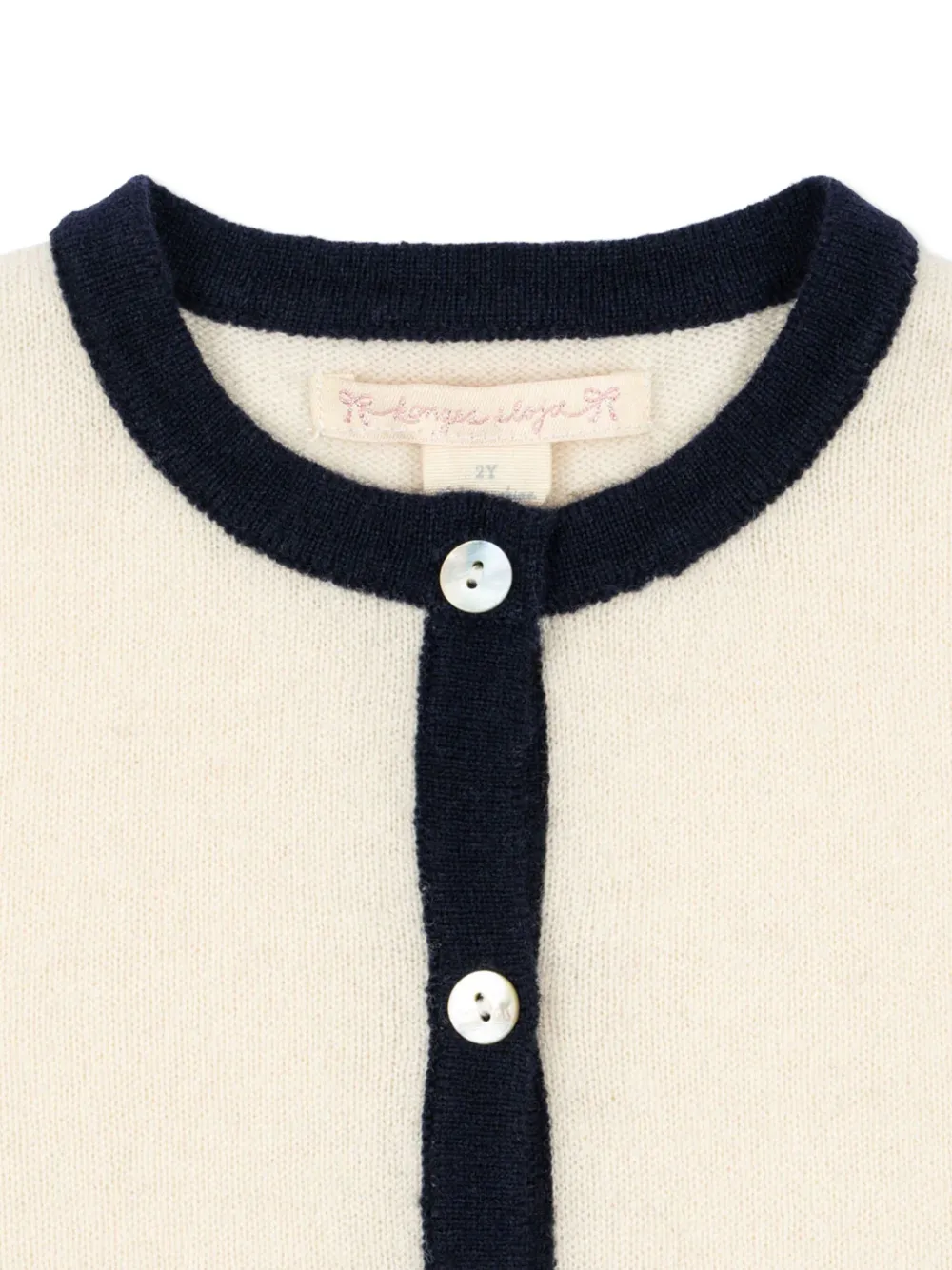  Konges Sløjd Bow Trim Cardigan - Neutrals 