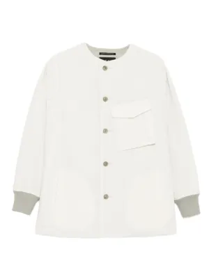 〇〇　COMMEdes GARÇONS ホワイトジャケット ボタン付き Black Comme Des Garçons スタンドカラー ジャケット | ホワイト