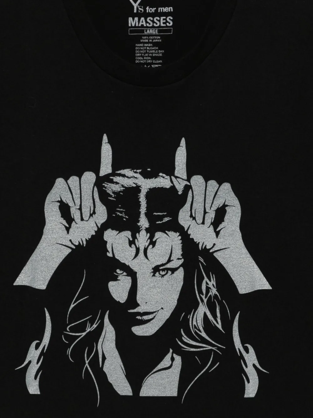 Y's for men × MASSES T-shirt met print Zwart