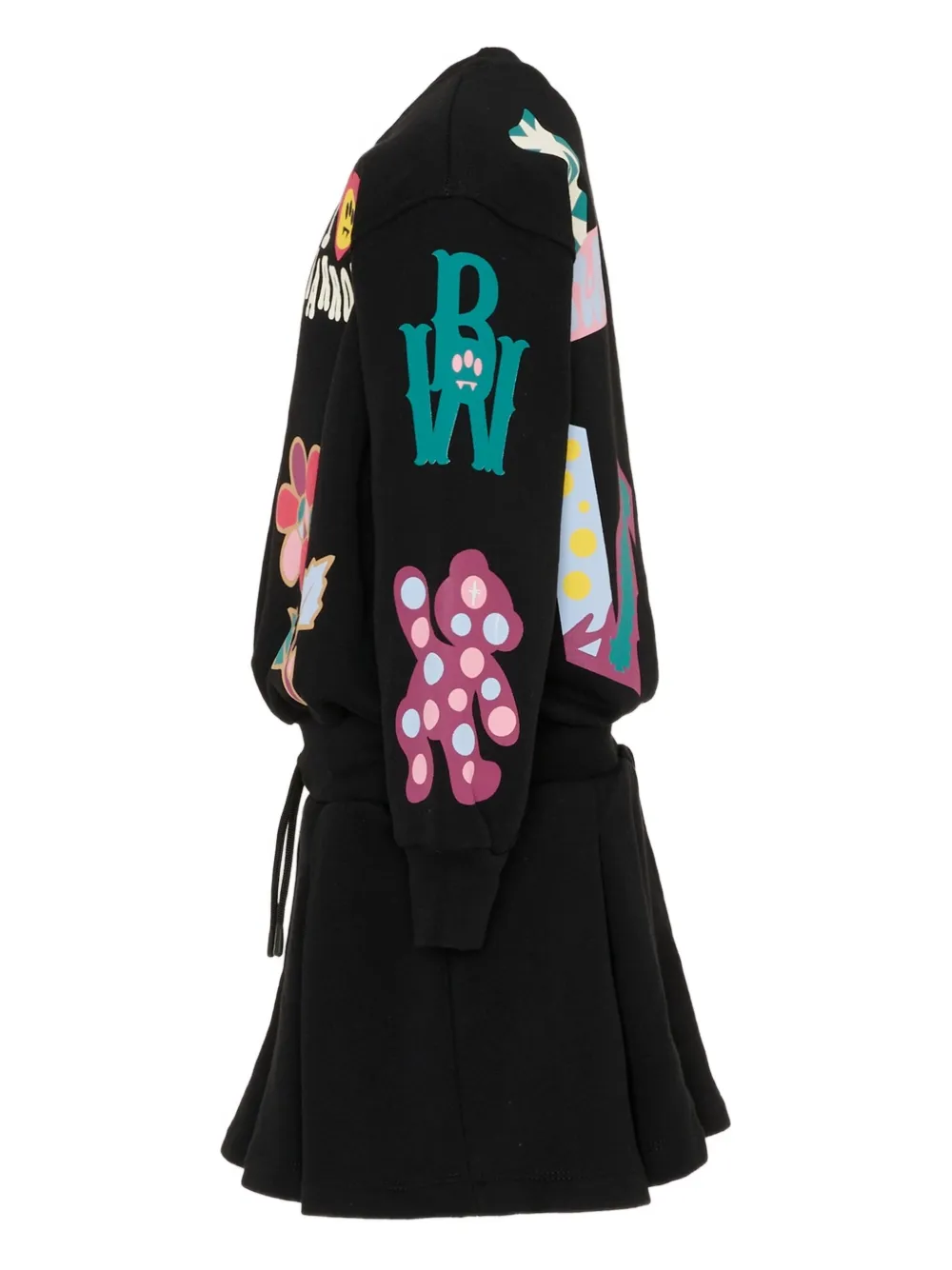 Barrow kids Jurk met grafisch detail en lange mouwen Zwart