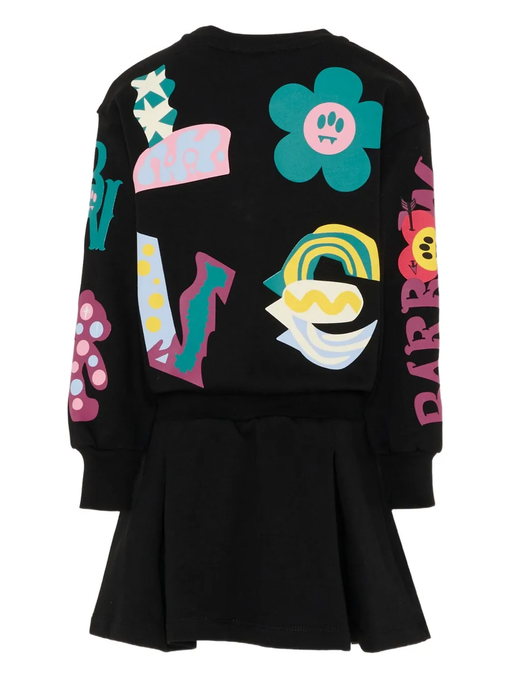 Barrow kids Jurk met grafisch detail en lange mouwen Zwart
