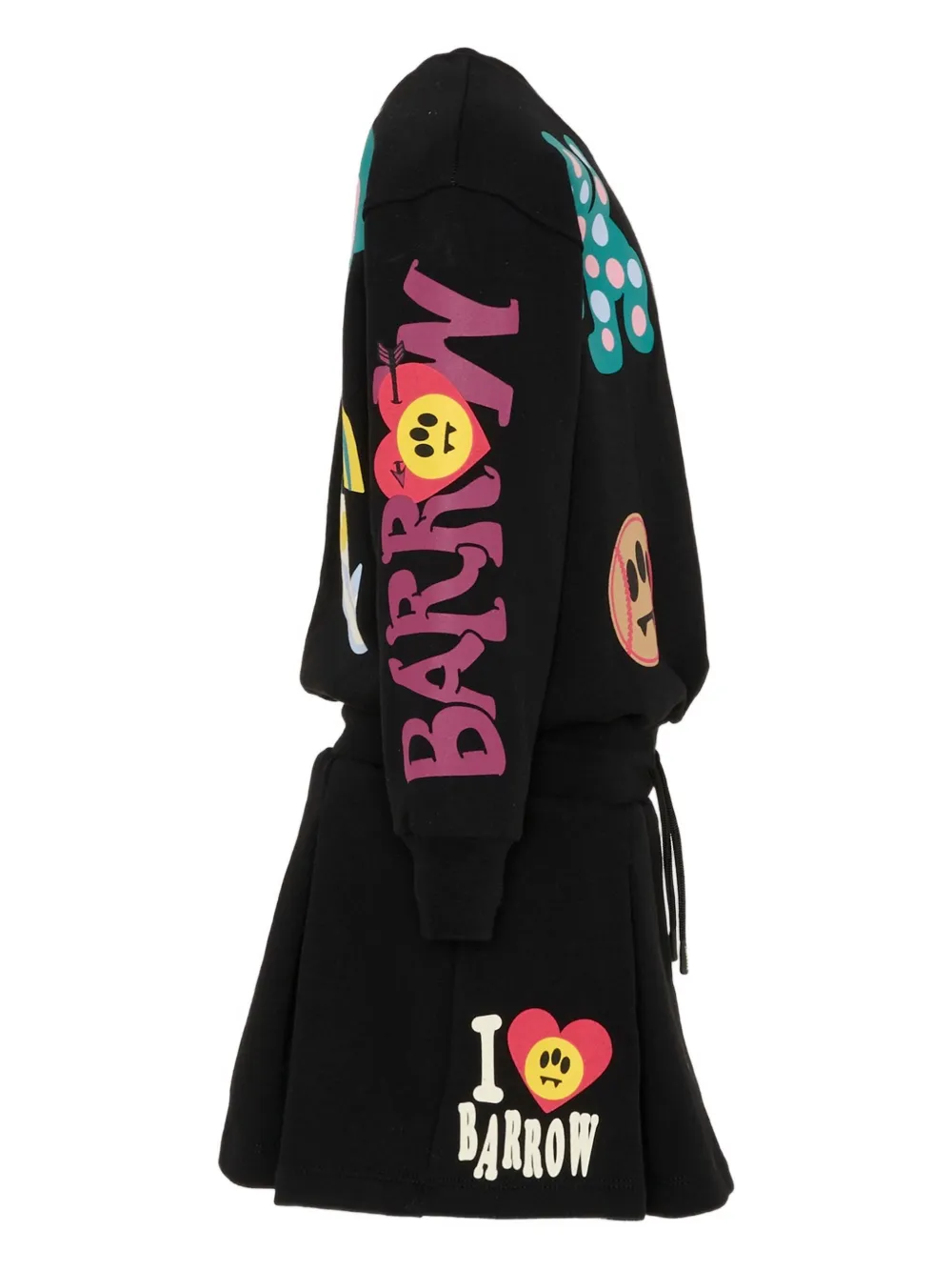 Barrow kids Jurk met grafisch detail en lange mouwen Zwart