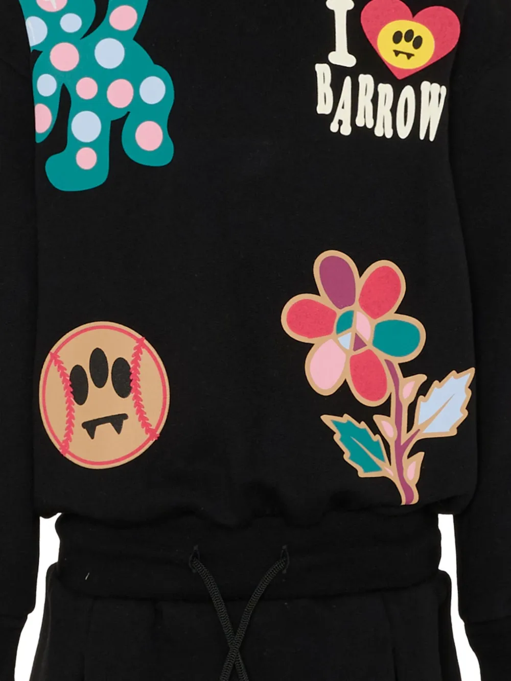 Barrow kids Jurk met grafisch detail en lange mouwen Zwart
