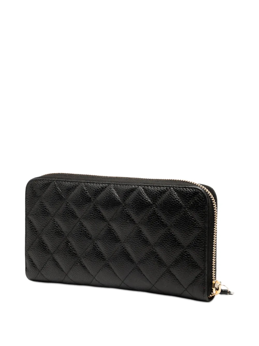 CHANEL Pre-Owned 2016-2017 CC Quilted Caviar Zip Around Wallet long wallets | Image 2