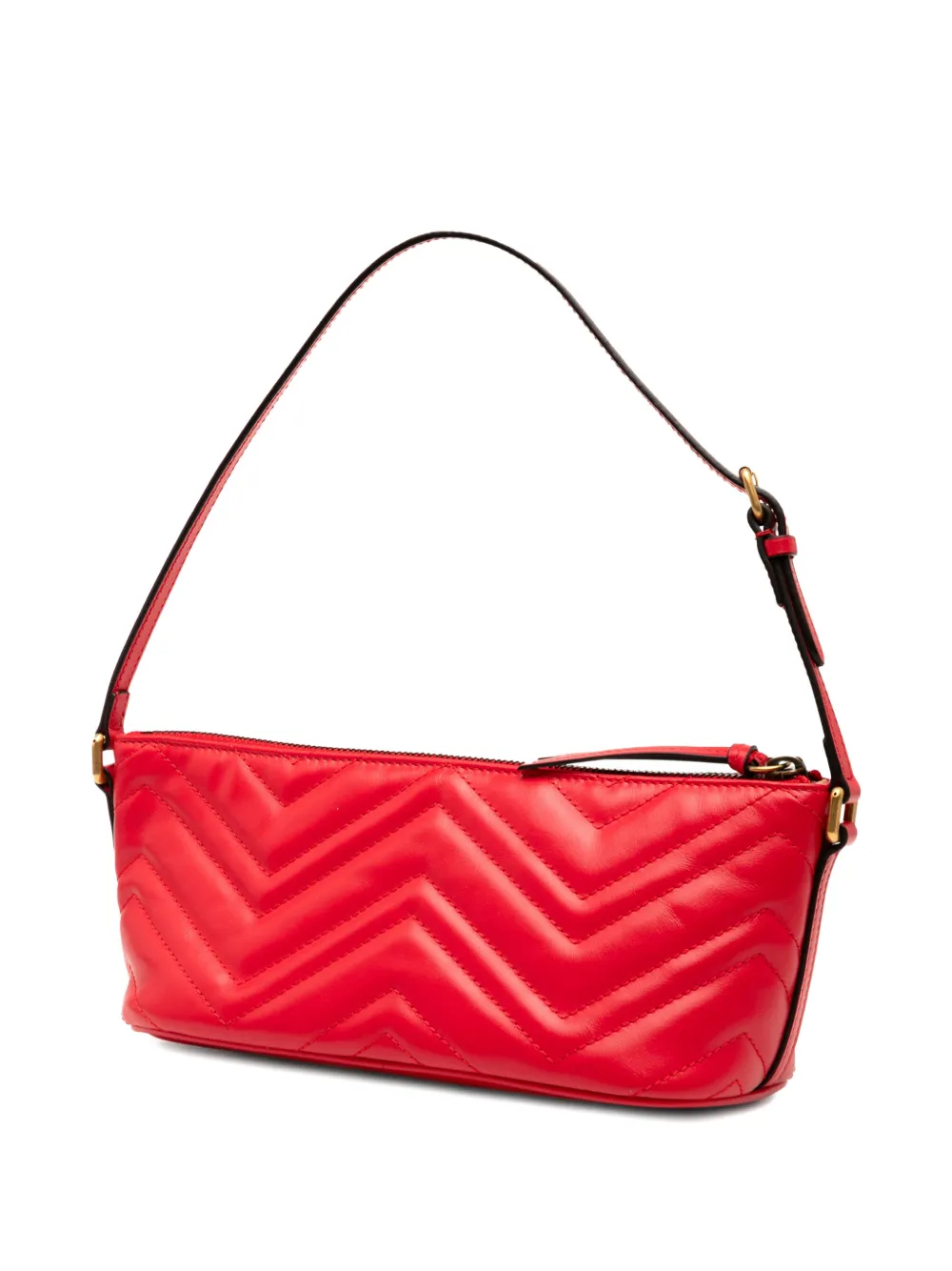 GUCCI Pre-owned 2016-2025 Gg Marmont Matelasse Leather Shoulder Bag In Red