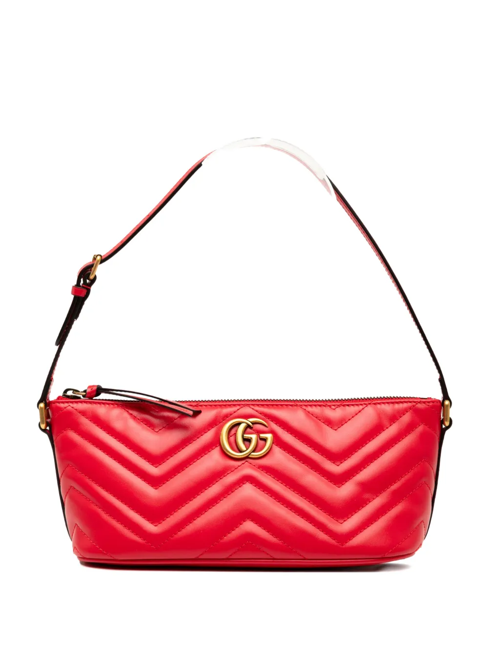 GUCCI Pre-owned 2016-2025 Gg Marmont Matelasse Leather Shoulder Bag In Red