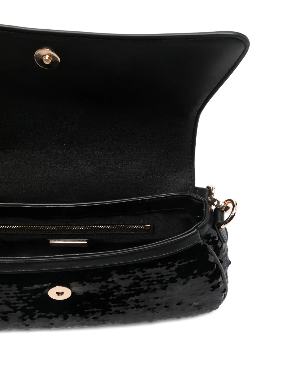 La Carrie Night Edition Sequined Shoulder Bag In Black