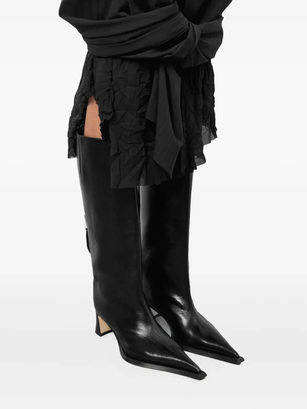 Miista 60 mm Charlene laarzen met verstelbare bandjes Zwart