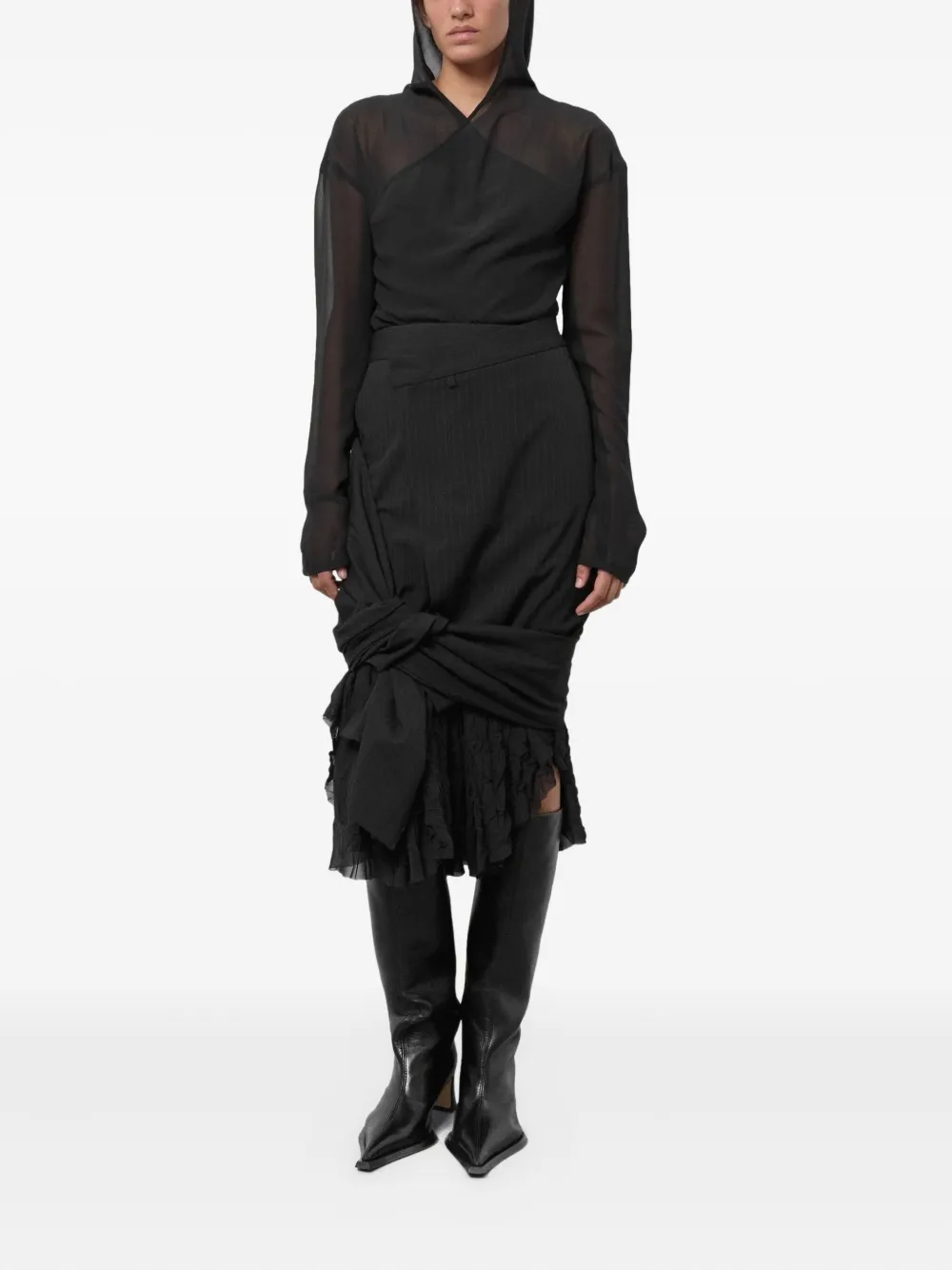 Miista 60 mm Charlene laarzen met verstelbare bandjes Zwart