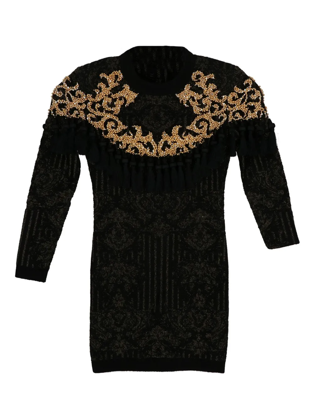 Balmain Kids beaded knitted dress - ブラック Balmain Kids beaded knitted dress - ブラック