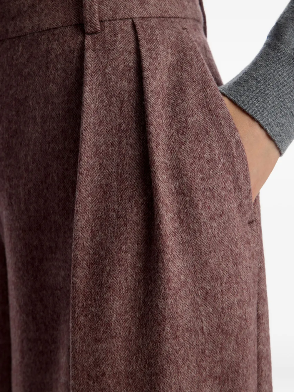 12 Storeez Pleated Trousers In Red