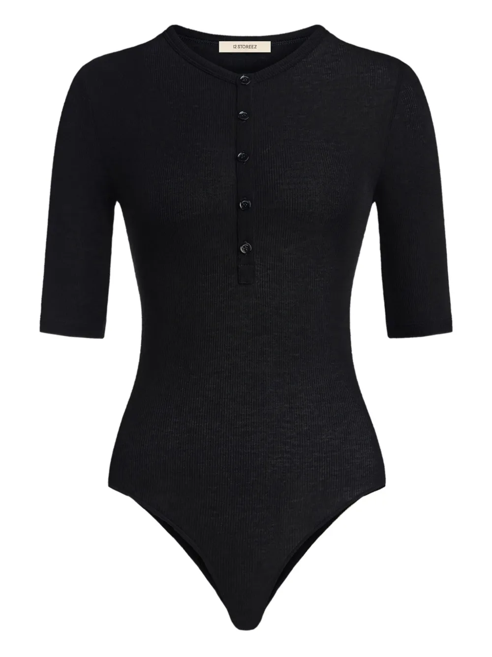 12 STOREEZ button-detail bodysuit | Black | Image 1