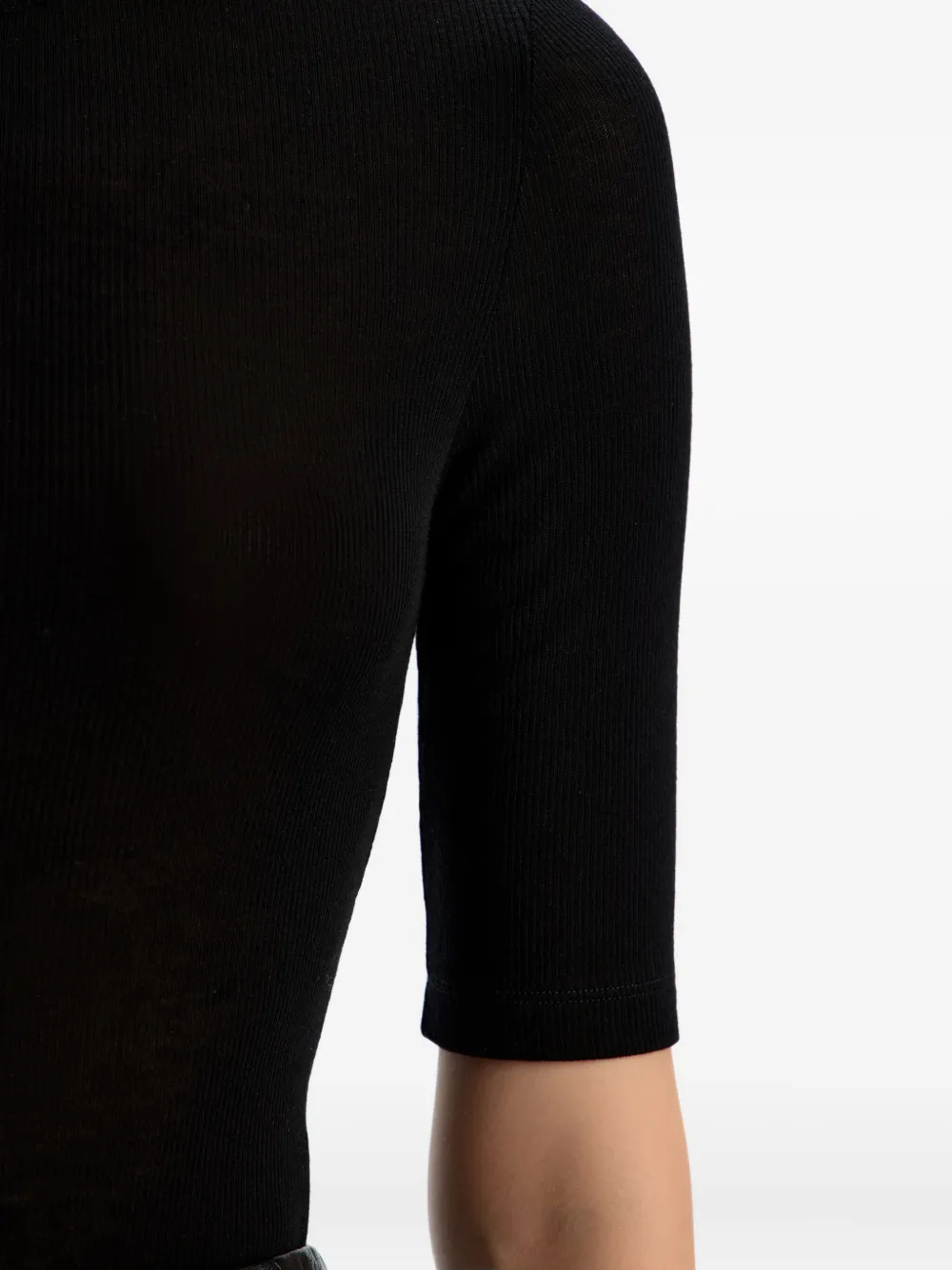 12 Storeez Button-detail Bodysuit In Black