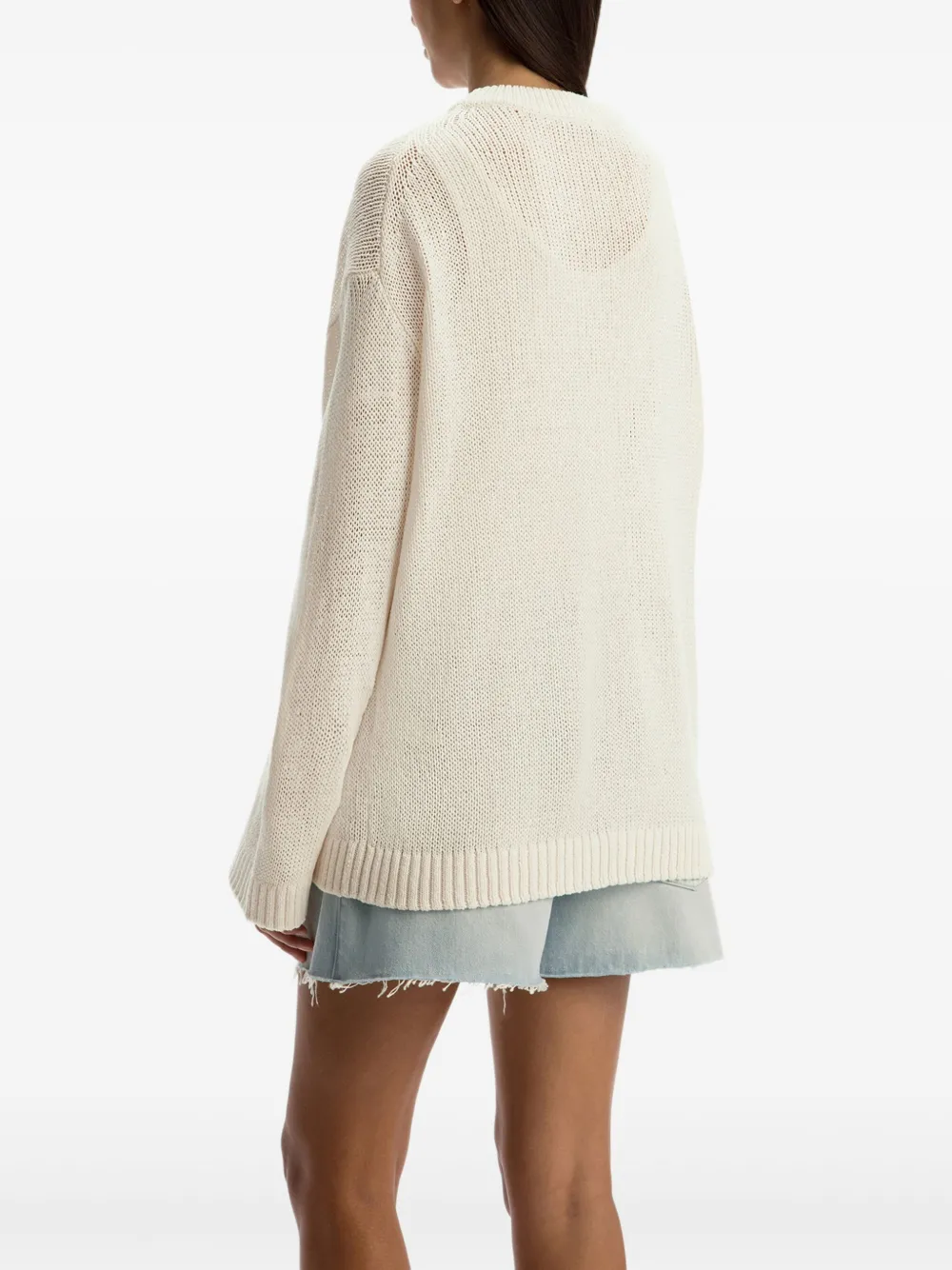12 Storeez Cotton Crew-neck Sweater In Neutral