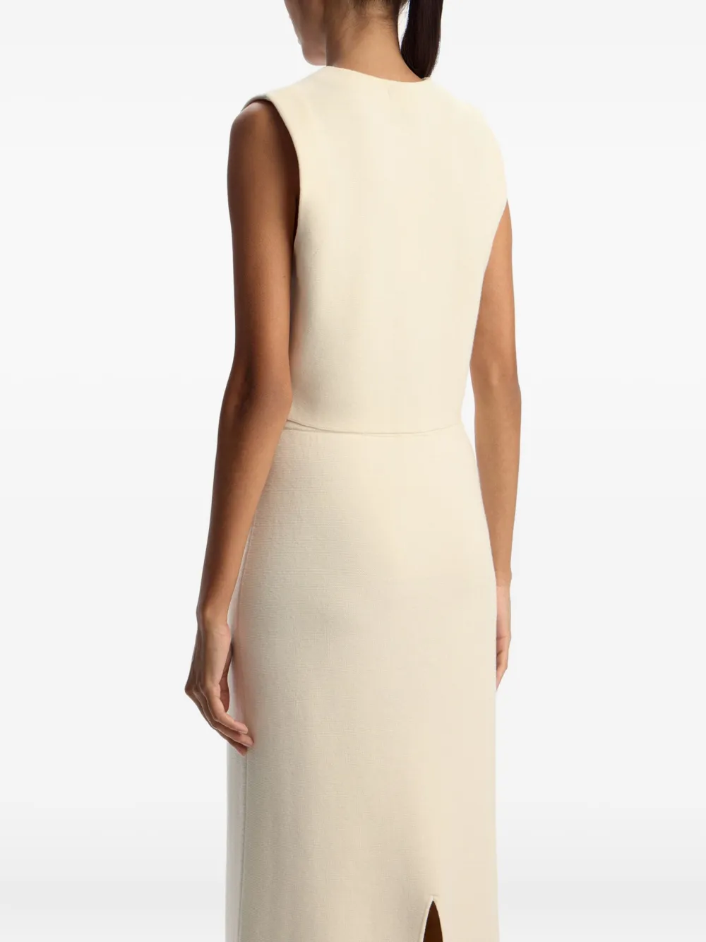 12 Storeez V-neck Knitted Vest In Neutral