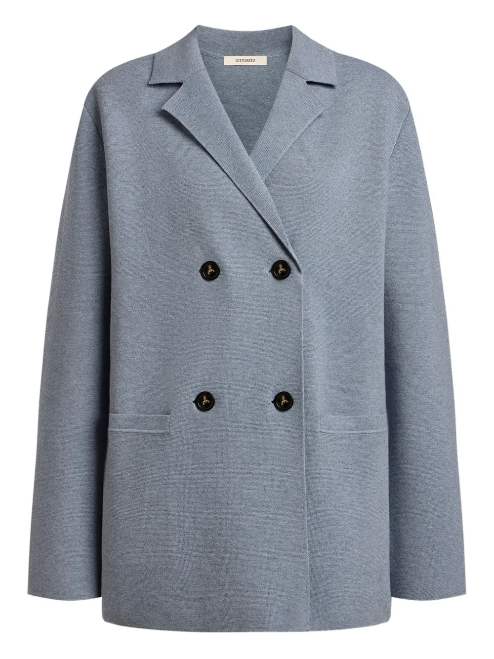 12 STOREEZ double-breasted knitted blazer - ブルー