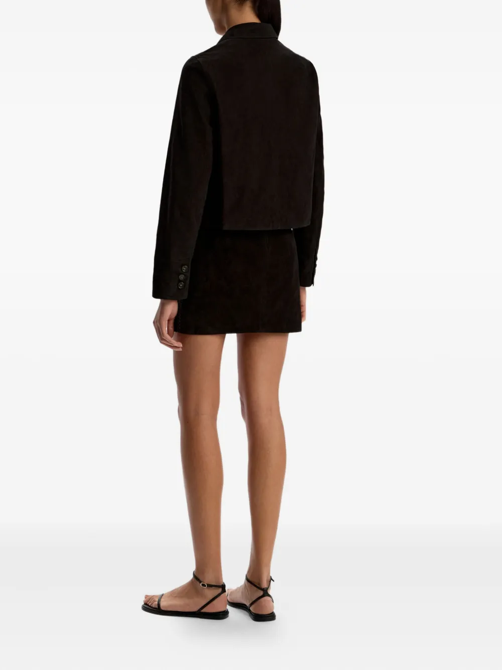 12 Storeez Suede Mini Skirt In Black