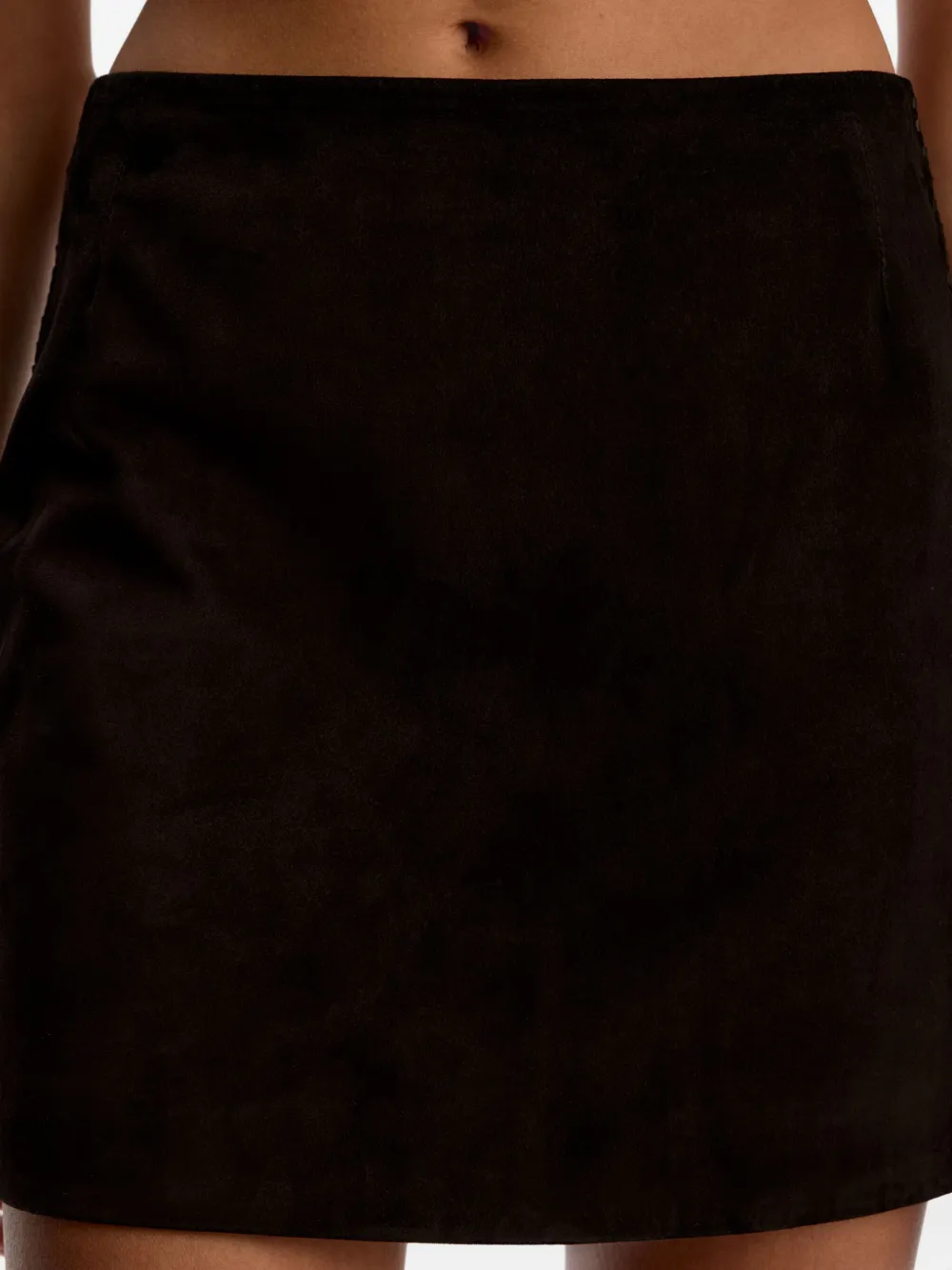 12 Storeez Suede Mini Skirt In Black