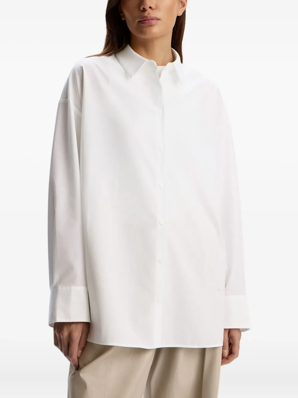 12 Storeez Mercerised-cotton Shirt In White
