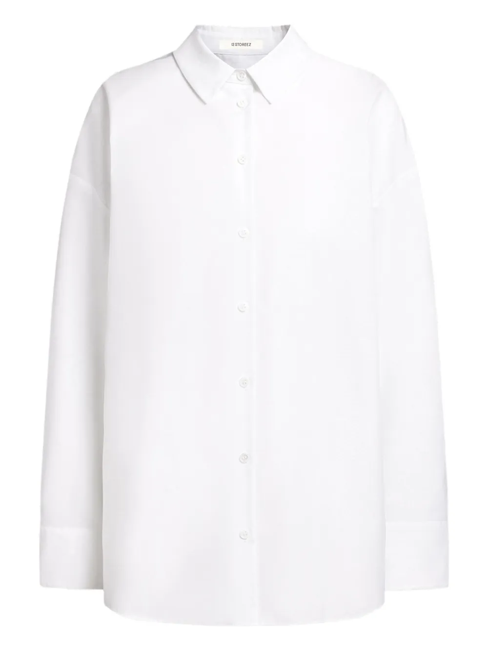 12 Storeez Mercerised-cotton Shirt In White