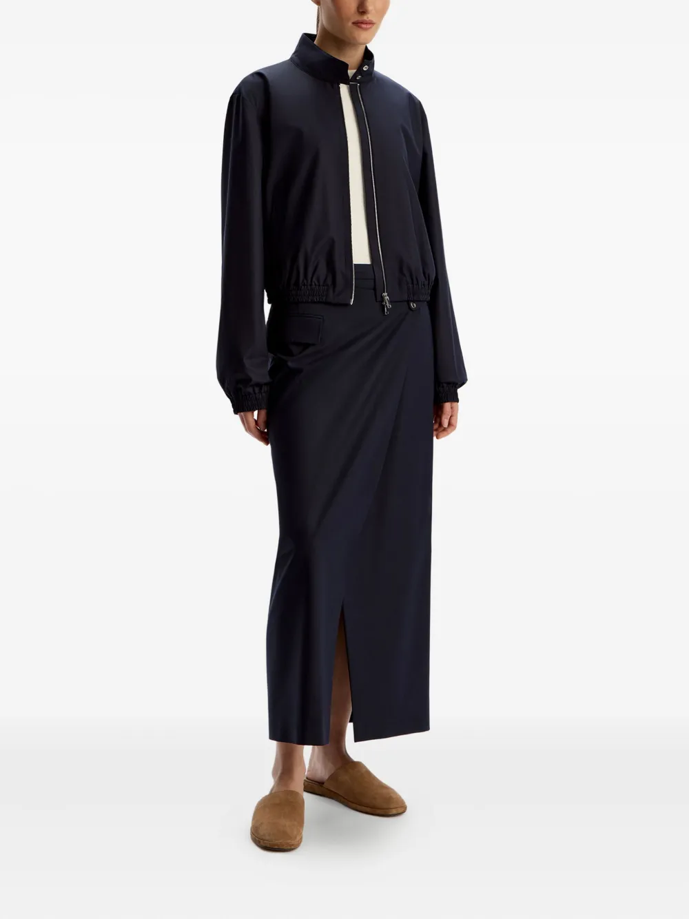 12 STOREEZ Asymmetrische midi-rok van imitatiebont - Blauw