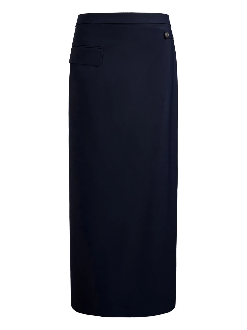 12 STOREEZ asymmetric faux-wrap midi skirt | Blue | Image 1