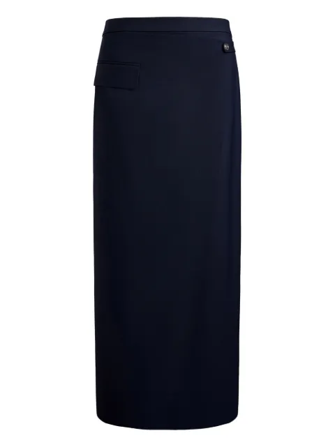 12 STOREEZ asymmetric faux-wrap midi skirt