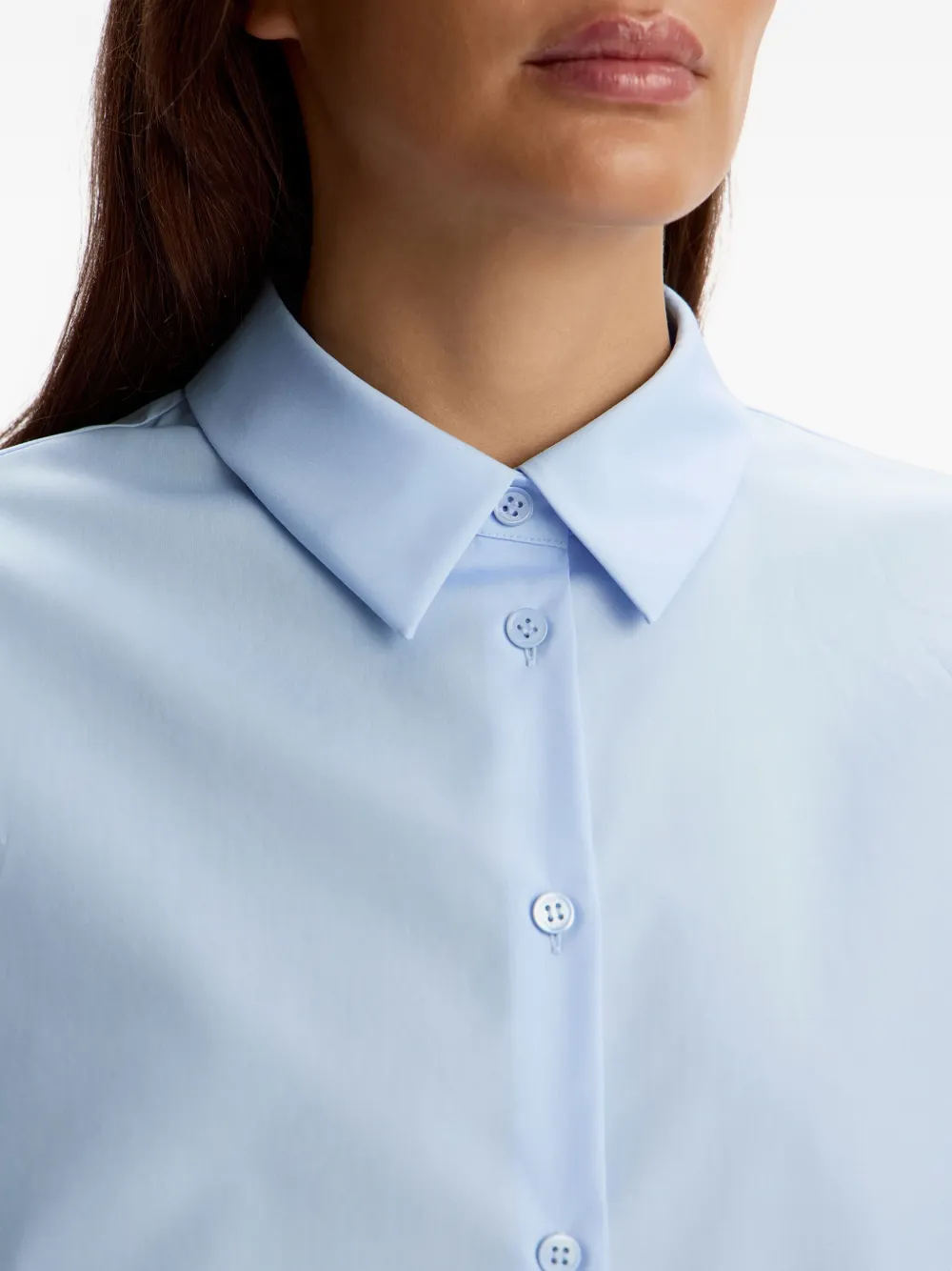 12 Storeez Mercerised-cotton Shirt In Blue