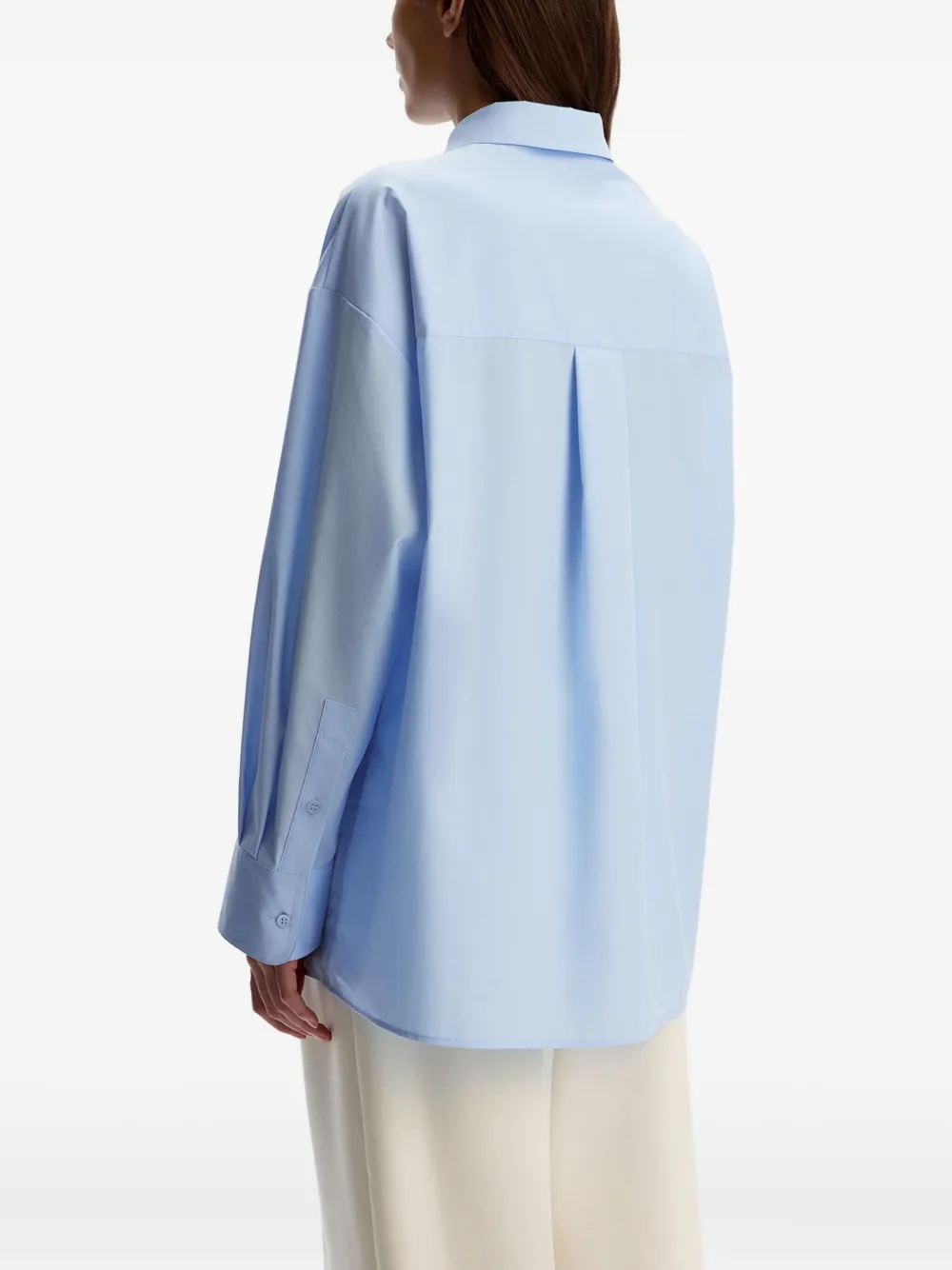 12 Storeez Mercerised-cotton Shirt In Blue