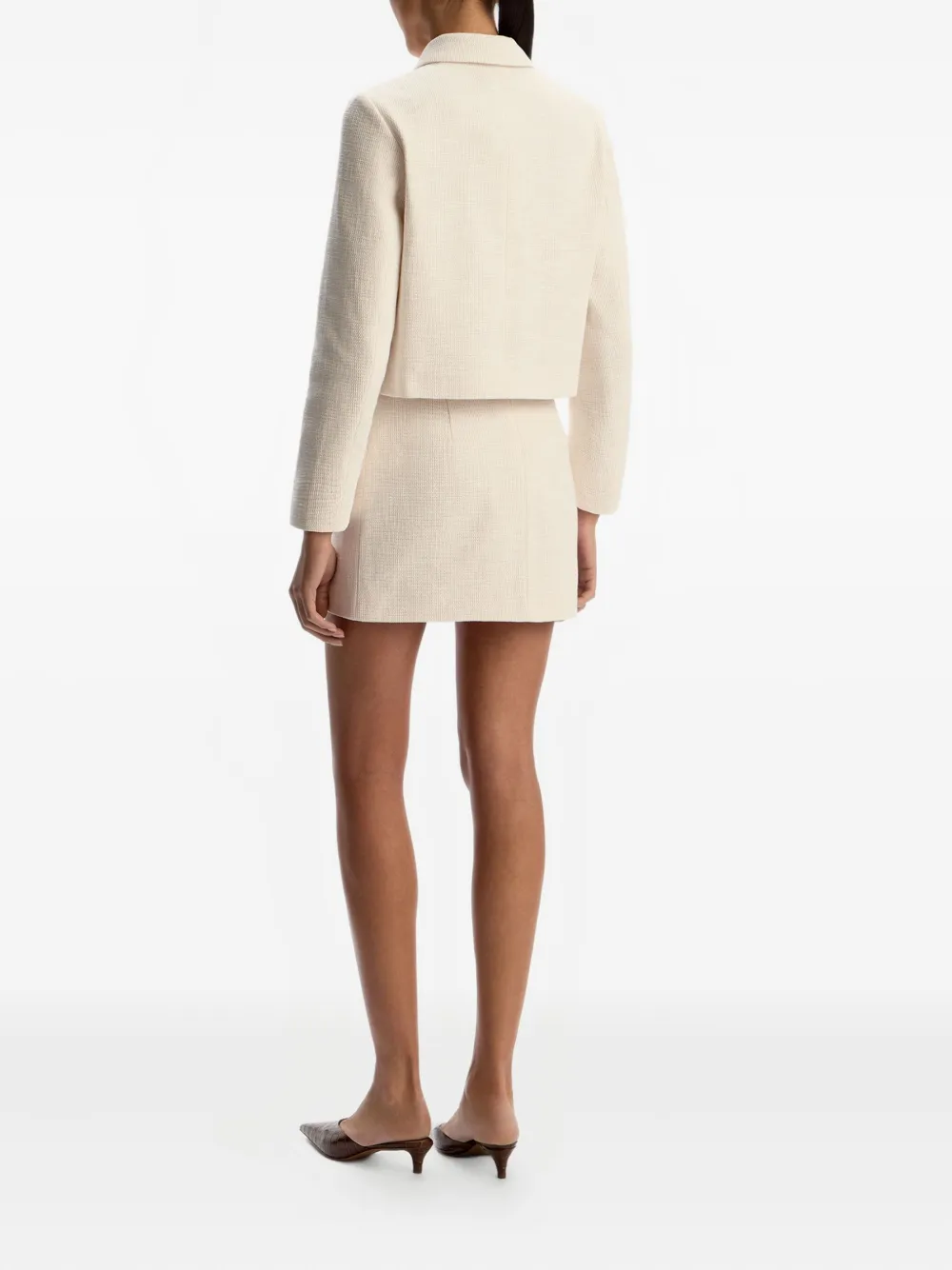 12 Storeez Textured Mini Skirt In Neutral