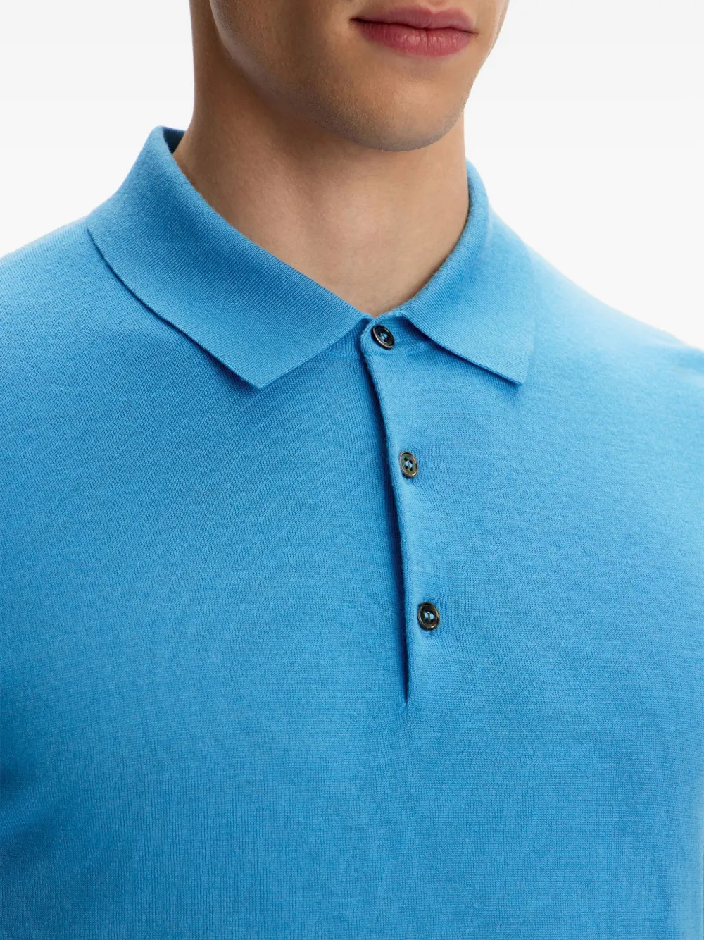 12 STOREEZ Gebreid poloshirt Blauw