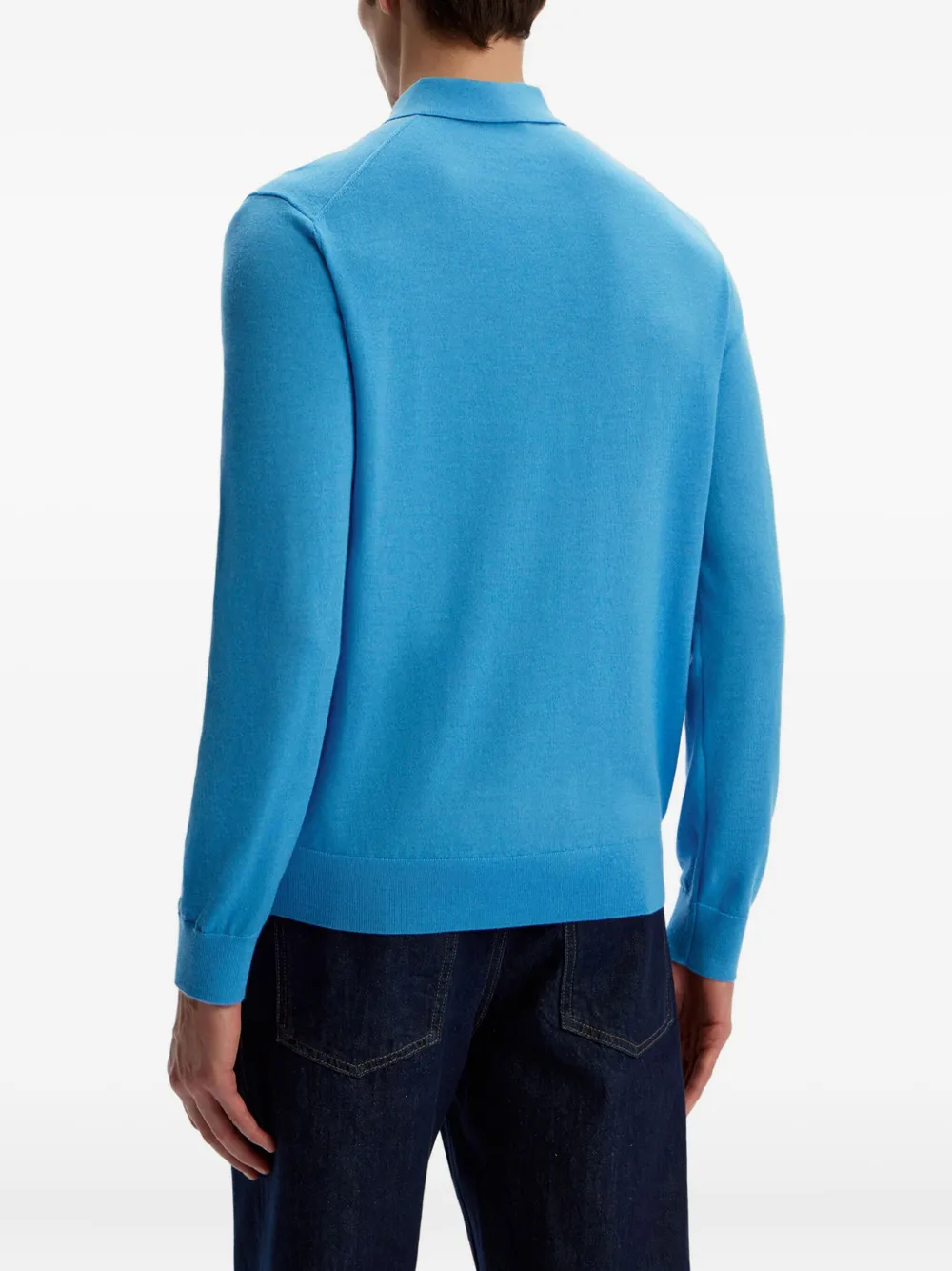 12 STOREEZ Gebreid poloshirt Blauw