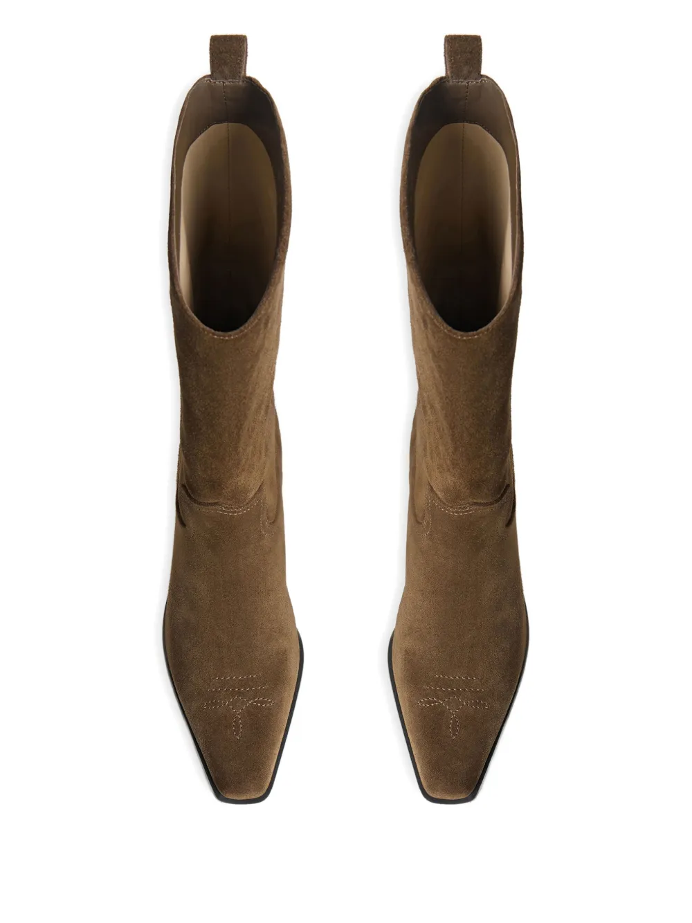 12 STOREEZ 40 mm suède laarzen met Western-stijl Bruin