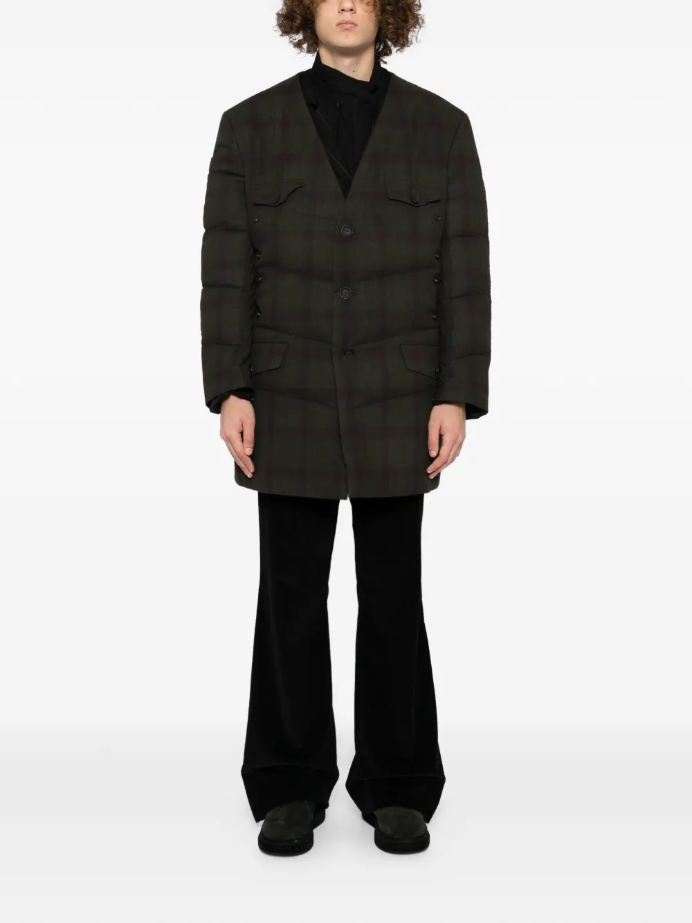 Yohji Yamamoto Blazer Madras a quadri - Verde