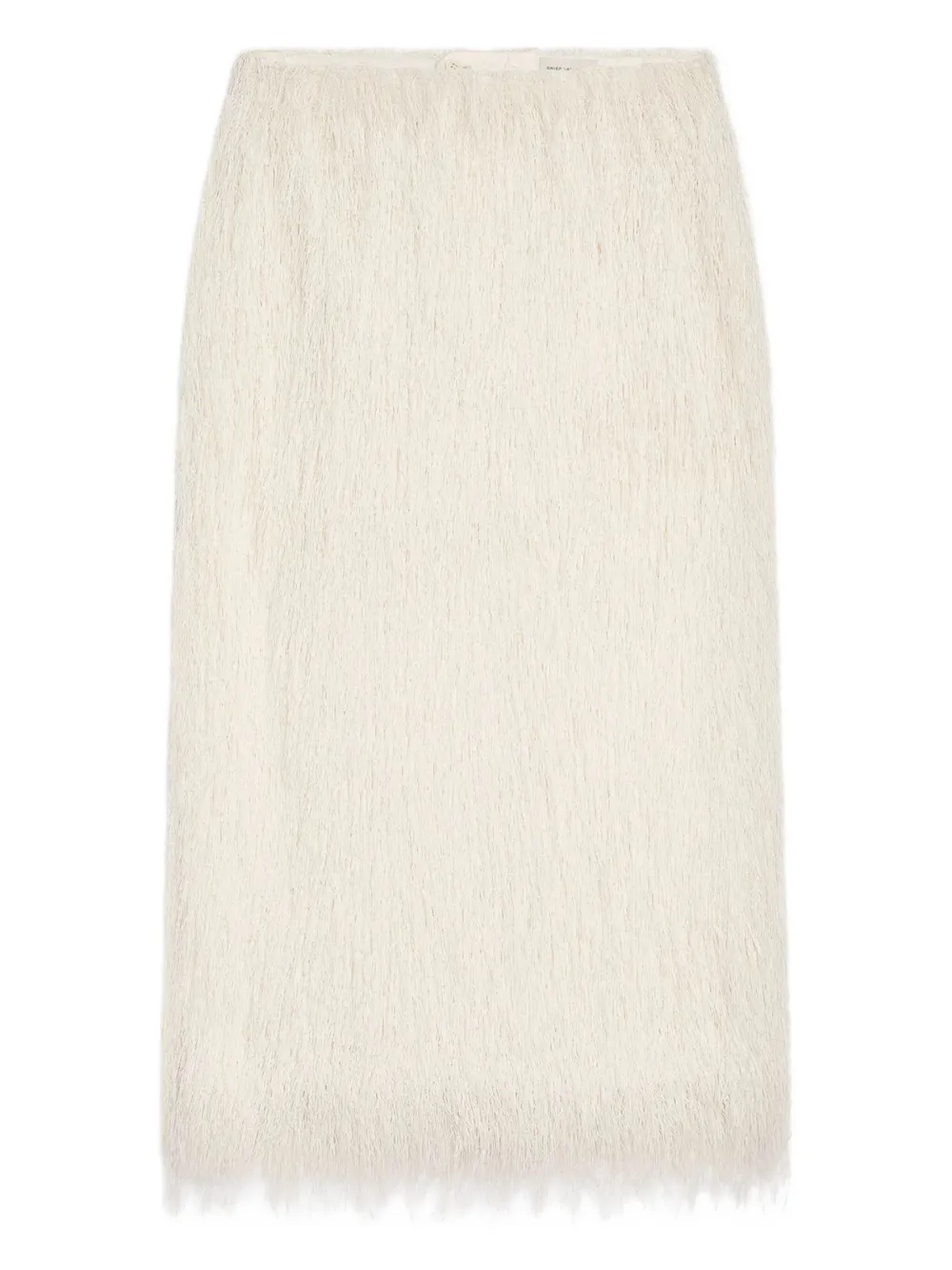 DRIES VAN NOTEN フリンジ スカート - ホワイト