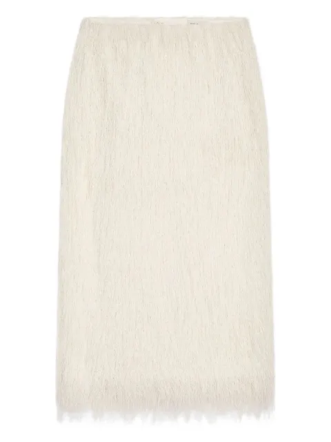 DRIES VAN NOTEN falda con flecos