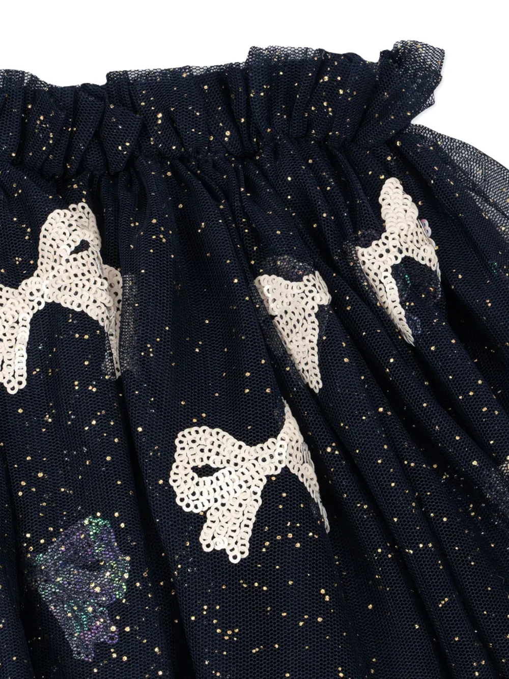 Konges Sløjd Yvonne tulen rok met strikdetail Blauw